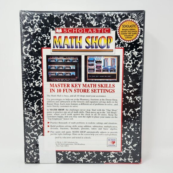 Vintage Scholastic Math Shop Sealed Master Math Skills, Floppy Disc Software - Picture 3 of 8